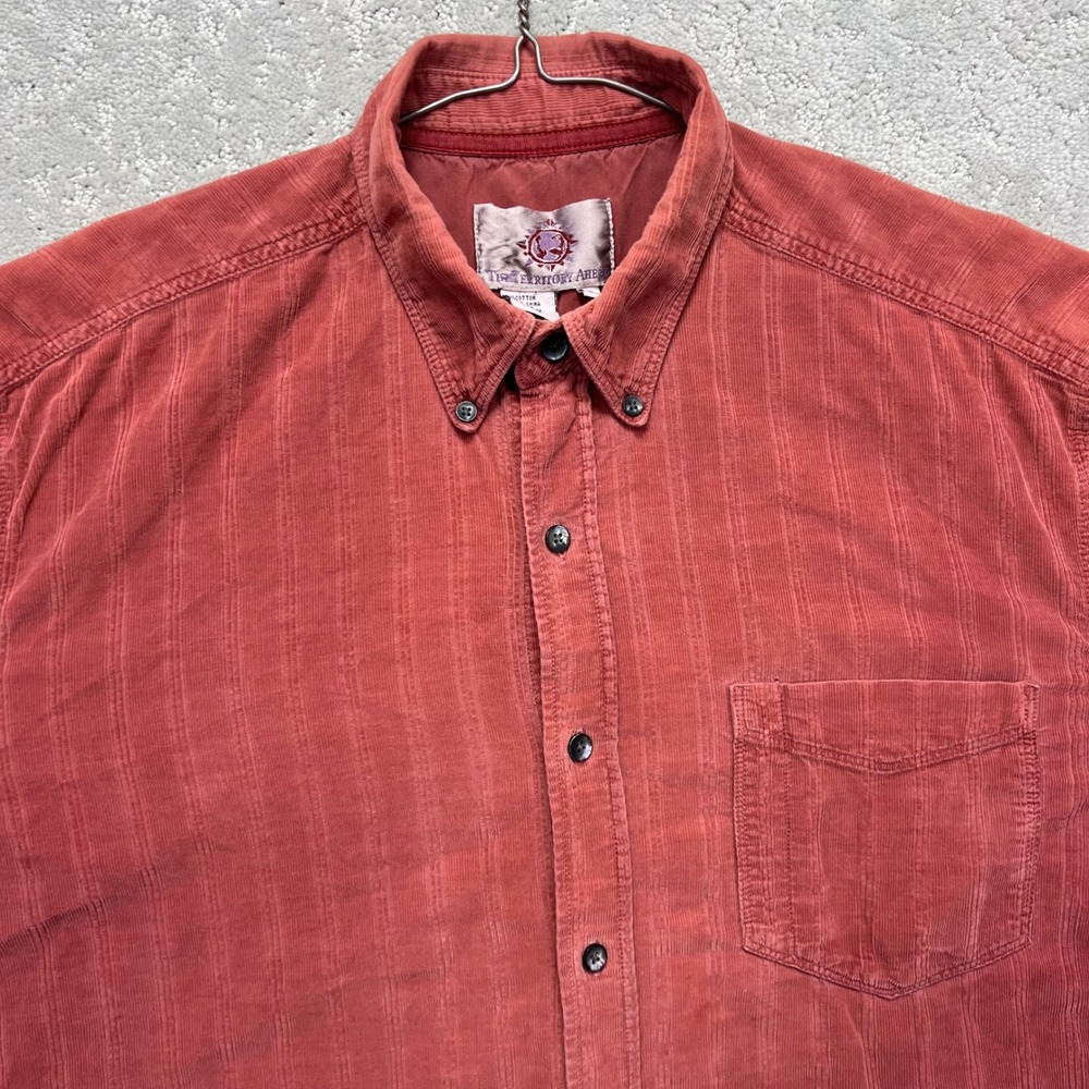 The Territory Ahead Shirt Mens Large Red Corduroy Faded Button Down Longsleeve - Picture 6 of 16